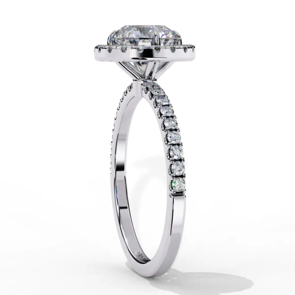 Round Cut Halo Lab Diamond Engagement Ring – Sparkling Elegance - Image 3