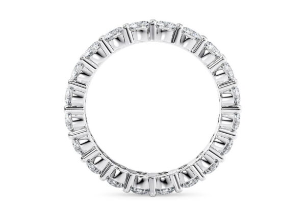 Round Cut Diamond Eternity Band in Silver - Image 3