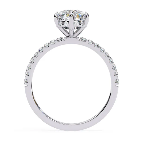 Pear Shape Hidden Halo moissanite Engagement Ring - Image 4