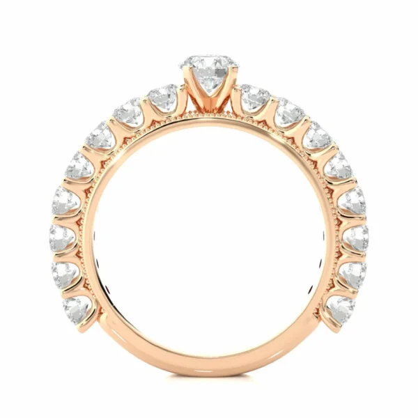 Round Cut Shared Prong Diamond Ring | 925 Silver Brilliance - Image 4