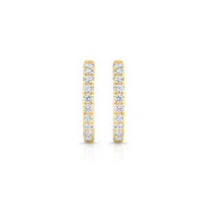 Elegant Diamond Hoop Earrings in 925 Sterling Silver