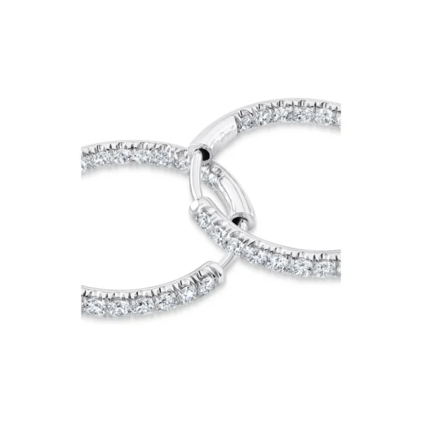 Elegant Diamond Hoop Earrings | 925 Sterling Silver Luxury - Image 4