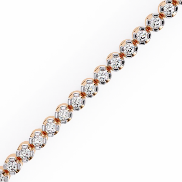 Round Cut Diamond Tennis Bracelet in Rose Gold