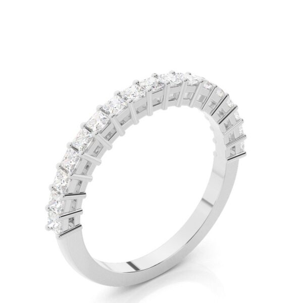 Elegant 4-Prong Half Eternity Diamond Ring in Silver – Timeless Beauty