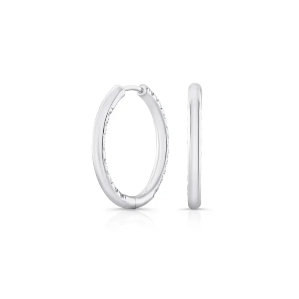 Elegant Diamond Hoop Earrings | 925 Sterling Silver Luxury - Image 5