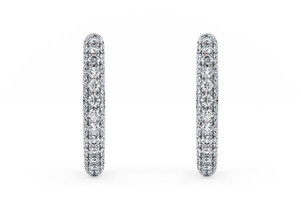 Elegant Double Row Moissanite Hoop Earrings in 925 Sterling Silver – Ultimate Sparkle