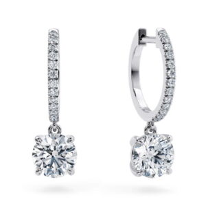 Luxury Moissanite Drop Hoop Earrings | 925 Sterling Silver Elegance
