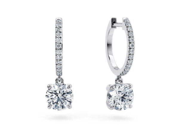 Luxury Moissanite Drop Hoop Earrings | 925 Sterling Silver Elegance
