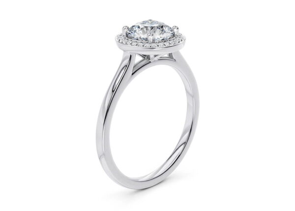 2.00 Ct Round Cut Halo Diamond Engagement Ring in White Gold - Image 3