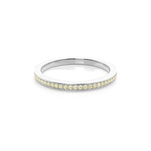 Elegant Yellow Diamond Eternity Band in Sterling Silver - Image 4