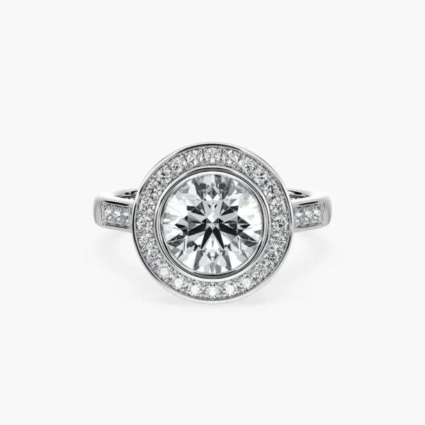 Halo Bezel-Set Moissanite Ring in 925 Silver – Timeless Brilliance - Image 2