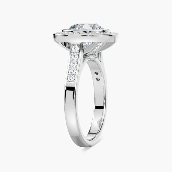 Halo Bezel-Set Moissanite Ring in 925 Silver – Timeless Brilliance - Image 3
