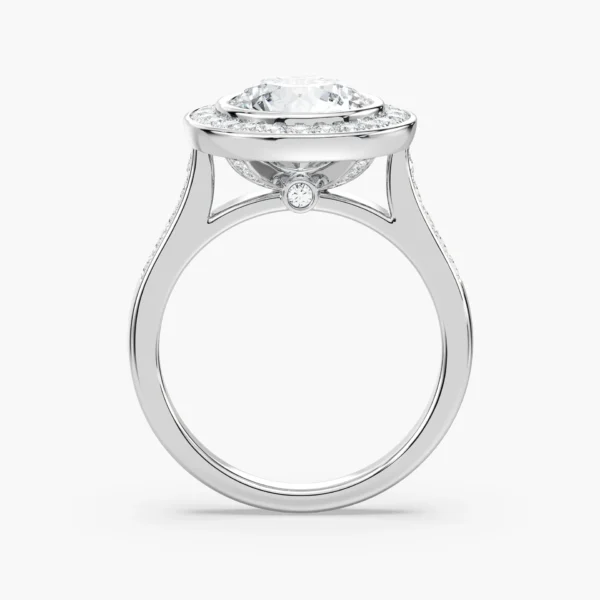 Halo Bezel-Set Moissanite Ring in 925 Silver – Timeless Brilliance - Image 4