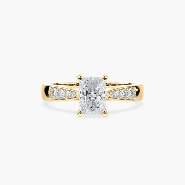 Radiant-Cut Moissanite Tapered Channel Ring | 925 Sterling Silver Elegance - Image 2
