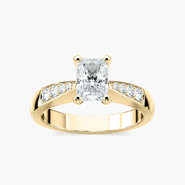 Radiant-Cut Moissanite Tapered Channel Ring | 925 Sterling Silver Elegance