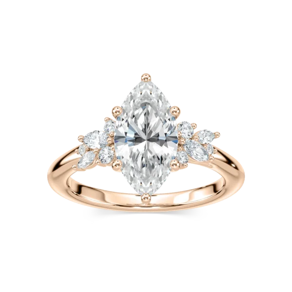 Marquise-Cut Moissanite Engagement Ring – 925 Sterling Silver