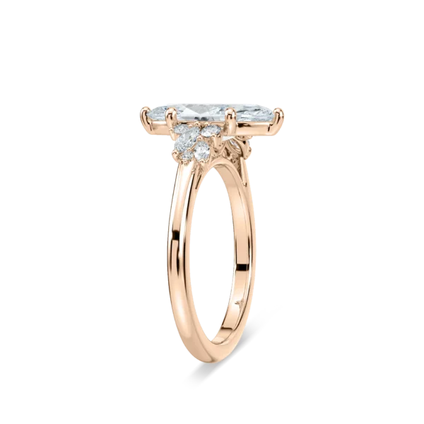Marquise-Cut Moissanite Engagement Ring – 925 Sterling Silver - Image 2