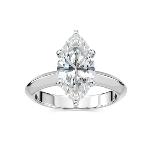 Marquise Cut Moissanite Solitaire Engagement Ring – Timeless Elegance