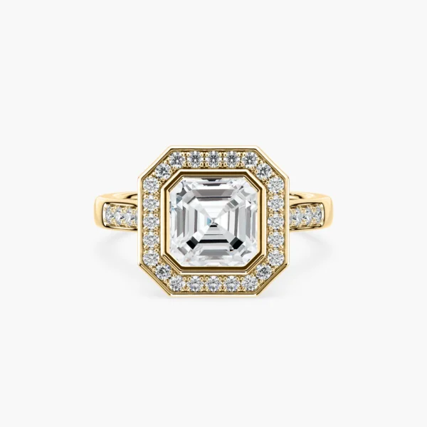 Vintage Asscher Cut Halo Moissanite Ring | 925 Sterling Silver Elegance - Image 2