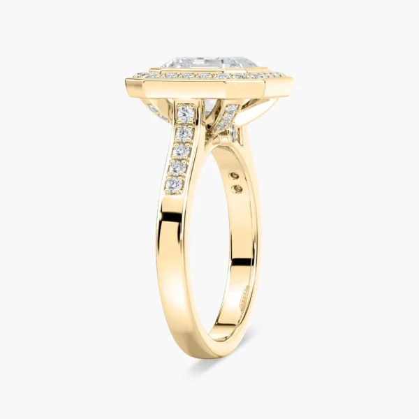 Vintage Asscher Cut Halo Moissanite Ring | 925 Sterling Silver Elegance - Image 3