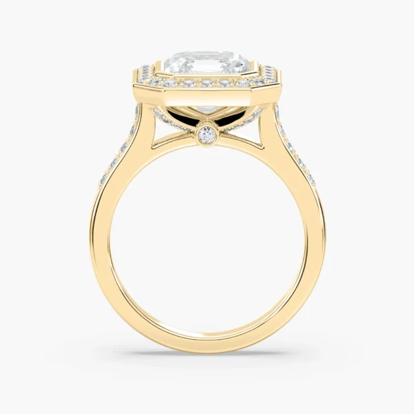 Vintage Asscher Cut Halo Moissanite Ring | 925 Sterling Silver Elegance - Image 4