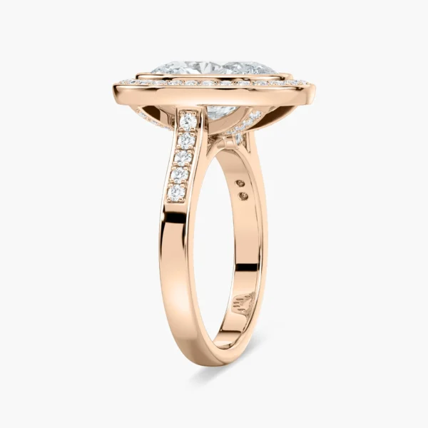 Oval Cut Halo Moissanite Ring in 925 Sterling Silver - Image 3