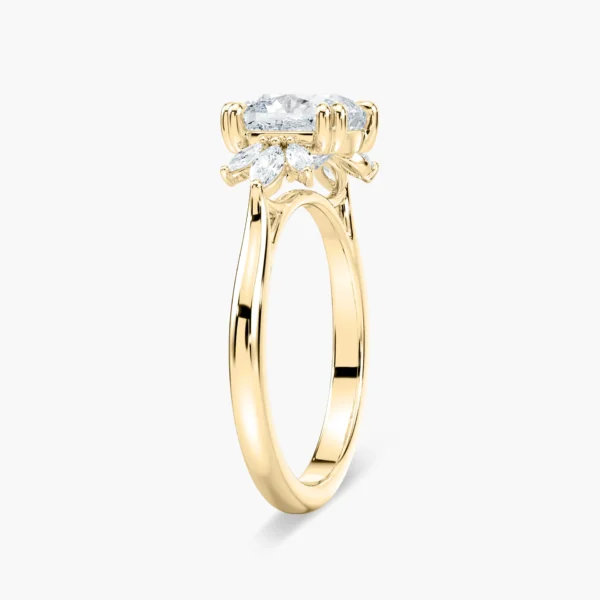 Cushion-Cut Moissanite Floral Engagement Ring – 925 Silver - Image 3
