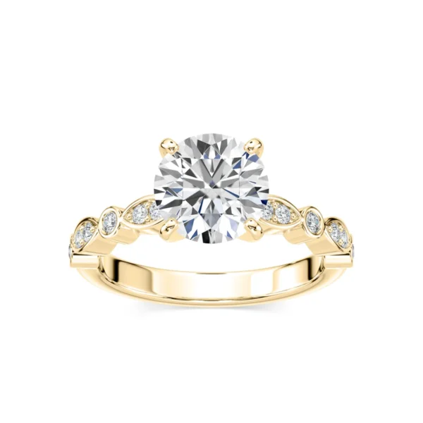Elegant 925 Silver Engagement Ring with Sparkling Round Cut Stones