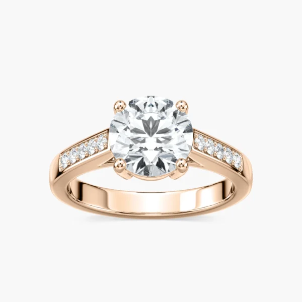Round-Cut Moissanite Engagement Ring – 925 Sterling Silver