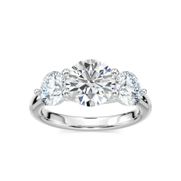 Moissanite Three Stone Engagement Ring | Elegance in 925 Silver