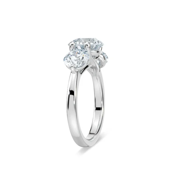 Moissanite Three Stone Engagement Ring | Elegance in 925 Silver - Image 2