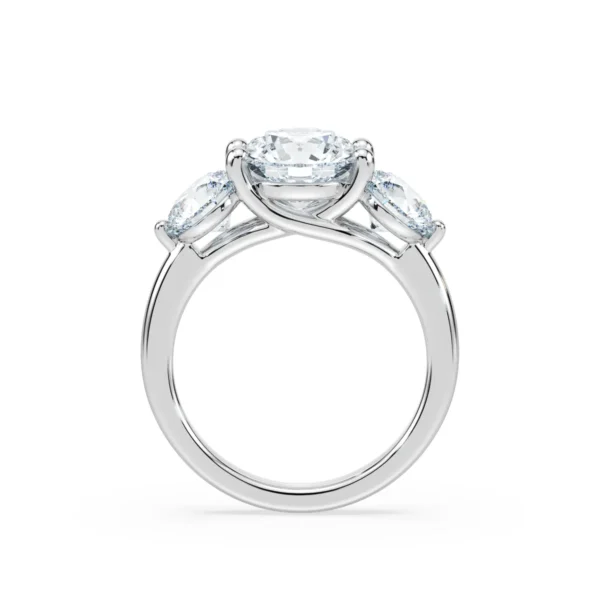 Moissanite Three Stone Engagement Ring | Elegance in 925 Silver - Image 3