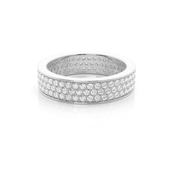 Luxurious Pave-Set Diamond Eternity Ring in 925 Sterling Silver - Image 4