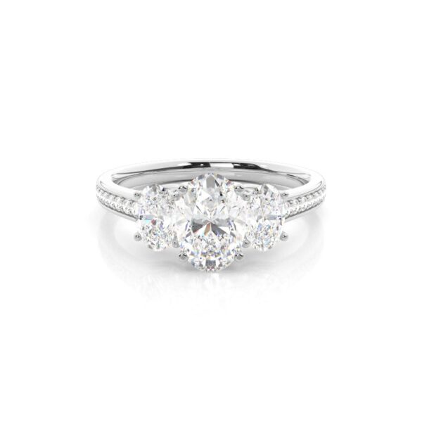 Timeless Three-Stone Diamond Ring in Sterling Silver – A Symbol of Love and Eternity - Image 4