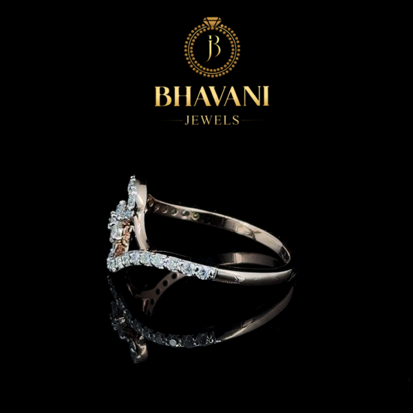 Elegant Floral Wave Diamond Ring – Graceful & Timeless Design - Image 2