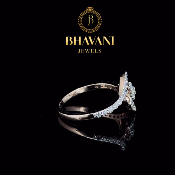 Elegant Floral Wave Diamond Ring – Graceful & Timeless Design - Image 4