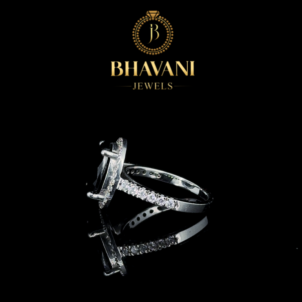 Midnight Majesty Black Diamond Ring – Bold Elegance in 925 Silver - Image 2