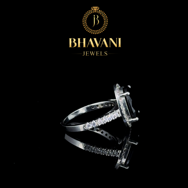 Midnight Majesty Black Diamond Ring – Bold Elegance in 925 Silver - Image 4