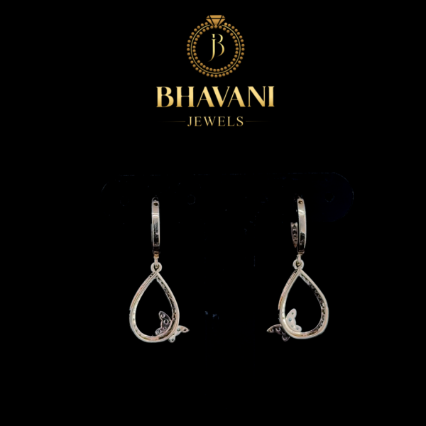 Teardrop Butterfly Diamond Earrings | Nature-Inspired Elegance - Image 4