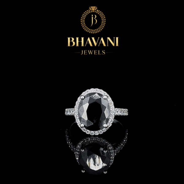 Midnight Majesty Black Diamond Ring – Bold Elegance in 925 Silver - Image 5
