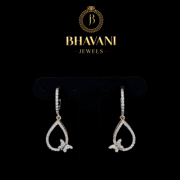 Teardrop Butterfly Diamond Earrings | Nature-Inspired Elegance
