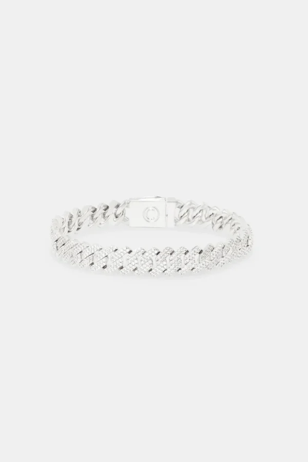 10MM Prong Cuban Link Bracelet – 925 Sterling Silver - Image 2