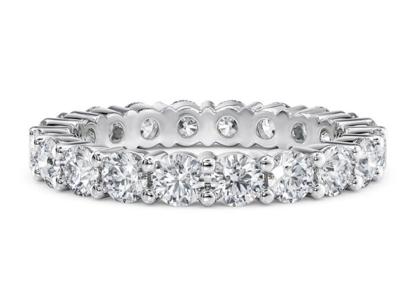 Round Cut Diamond Eternity Band in Silver - Image 4