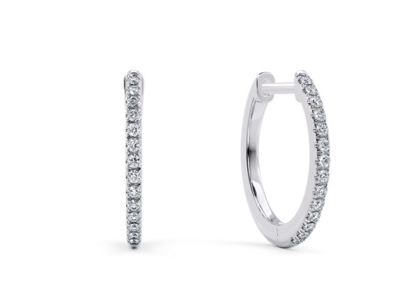 Classic Moissanite Pave Hoop Earrings in 925 Silver