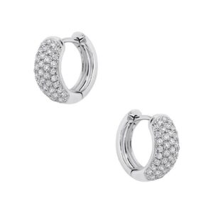Luxury Pavé-Set Moissanite Huggie Hoop Earrings | 925 Sterling Silver