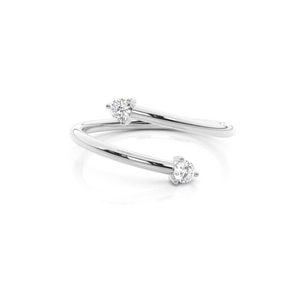 Delicate Bypass Shank Diamond Ring – Modern Elegance for Everyday Wear - Image 4