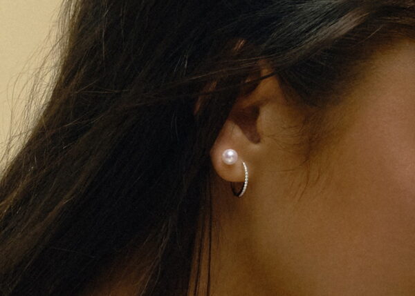 Classic Moissanite Pave Hoop Earrings in 925 Silver - Image 4