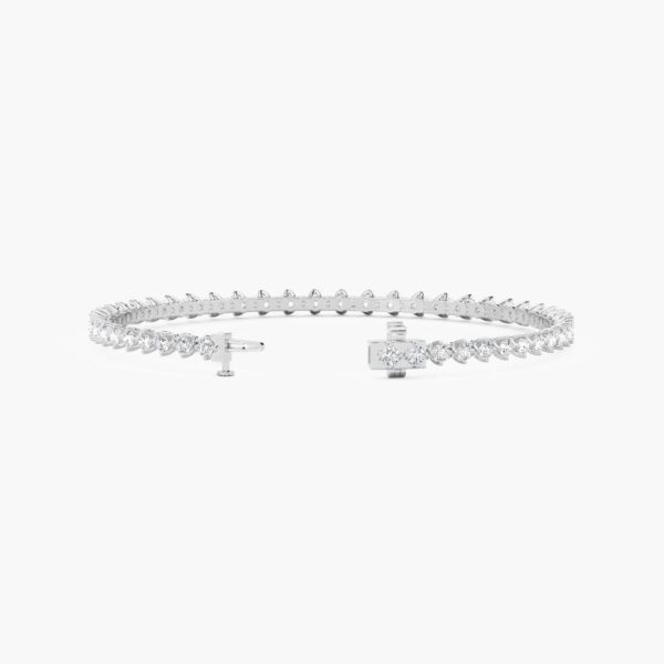 Moissanite Pave Bangle Bracelet in 925 Sterling Silver - Image 2