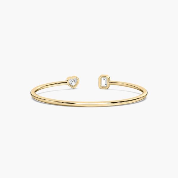 Moissanite Open Bangle Bracelet in 925 Sterling Silver - Image 2
