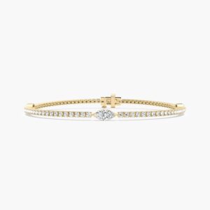 Marquise Moissanite Tennis Bracelet in 925 Sterling Silver